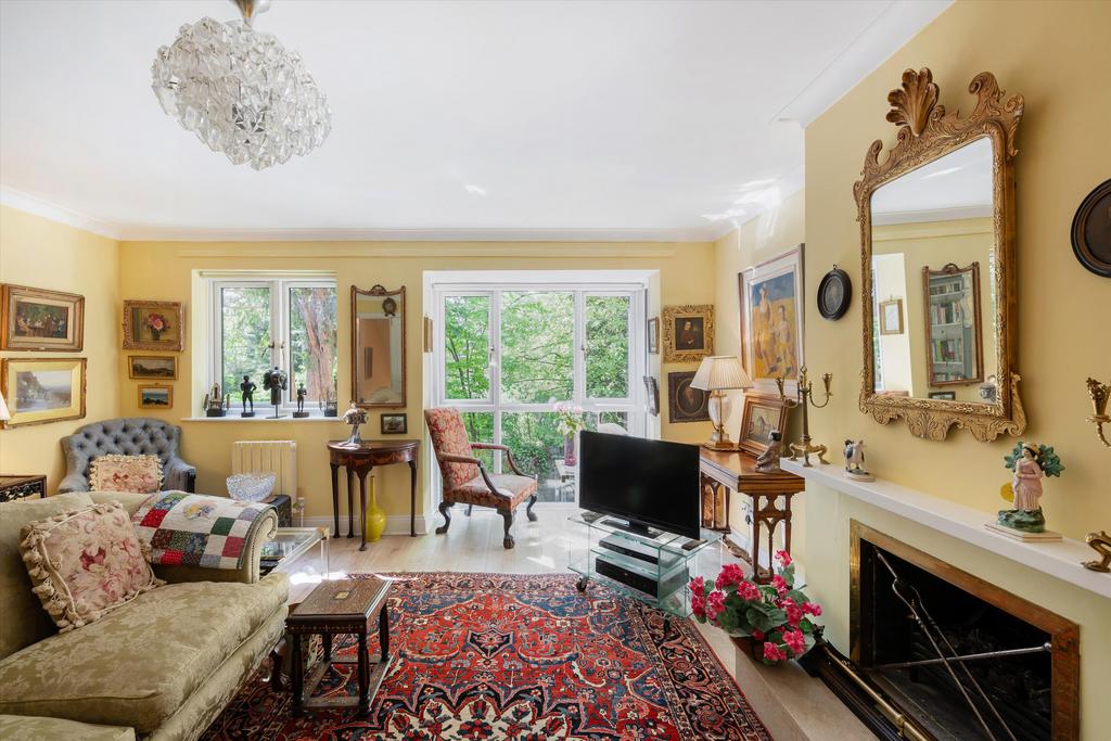Living room, fireplace