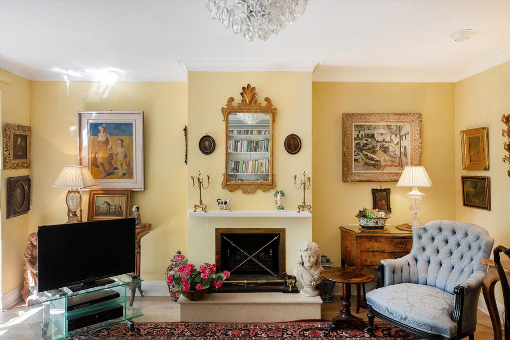 Living room, fireplace