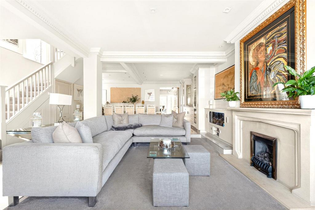 Living room, fireplace