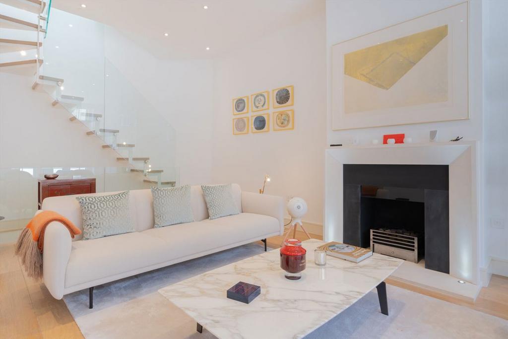Living room, fireplace