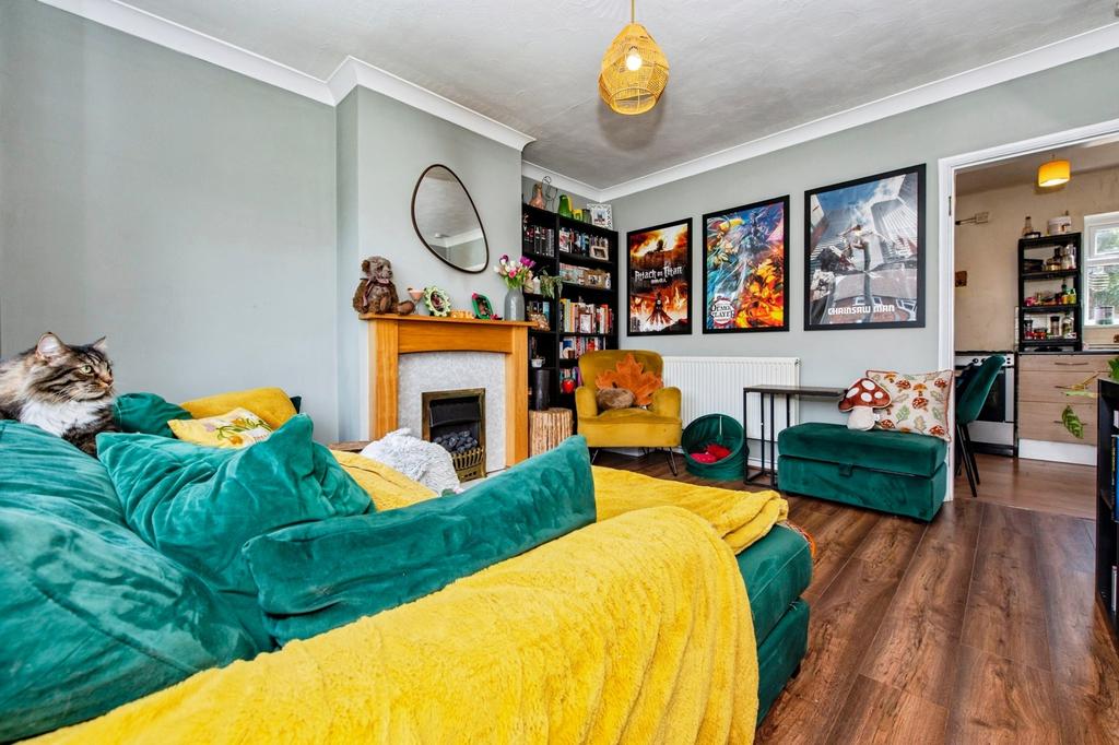Living room, fireplace