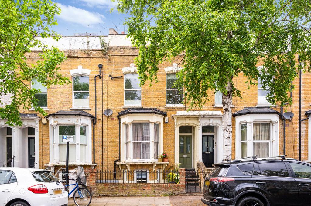 Terraced house exterior, parking