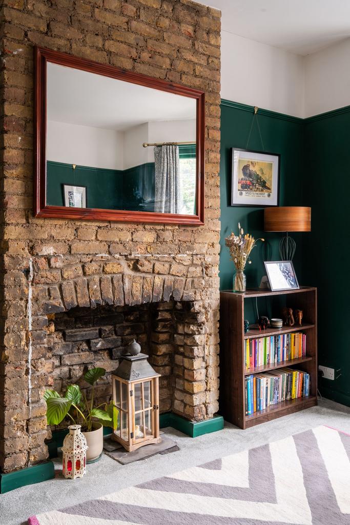 Living room, fireplace
