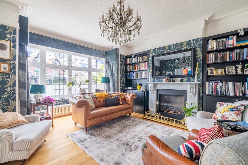 Living room, fireplace