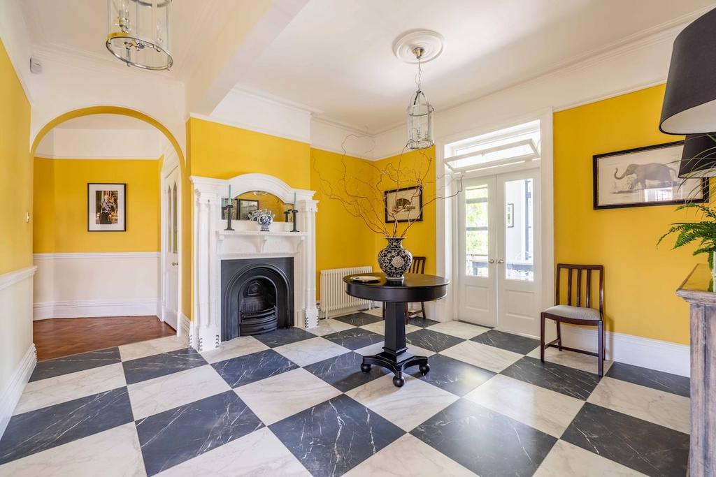 Reception room, fireplace