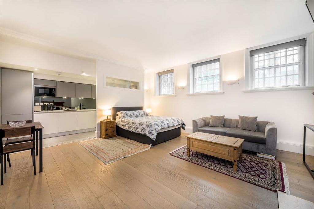 Studio apartment interior, studio, open plan living