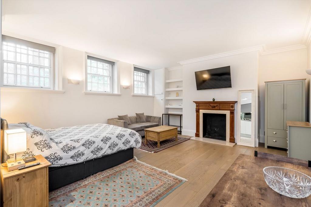 Studio apartment interior, studio, open plan living