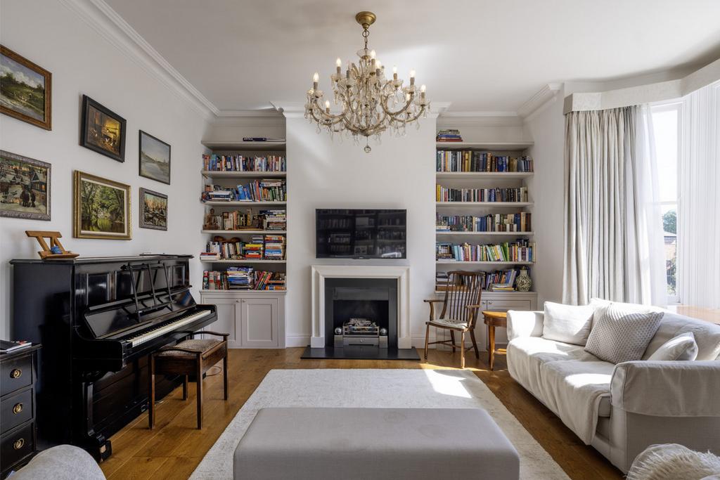 Living room, fireplace