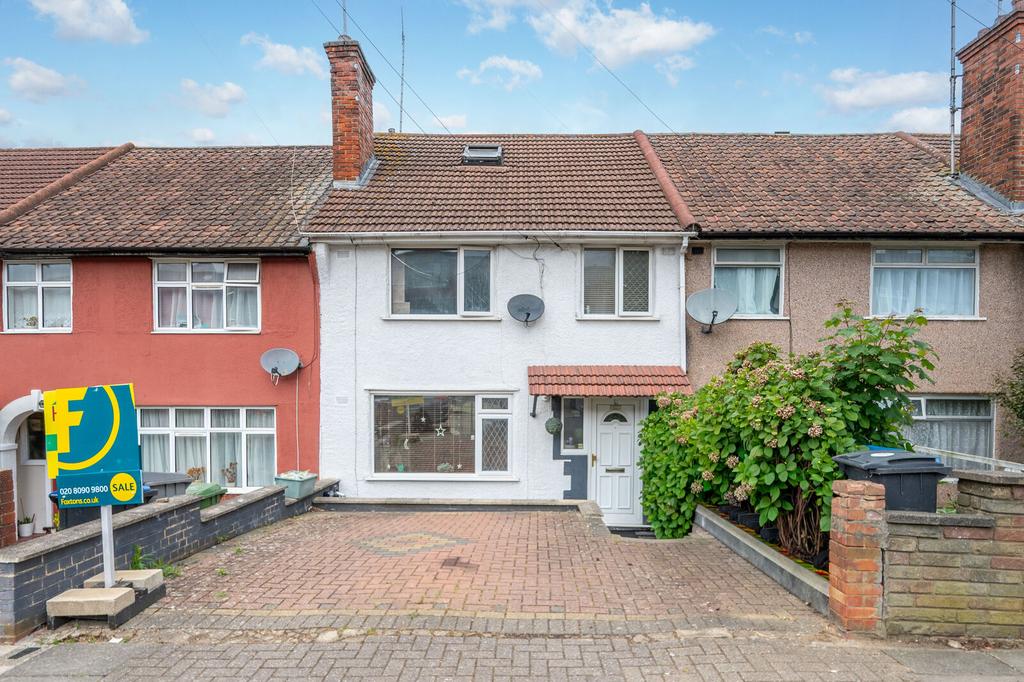 Semi-detached house exterior, driveway