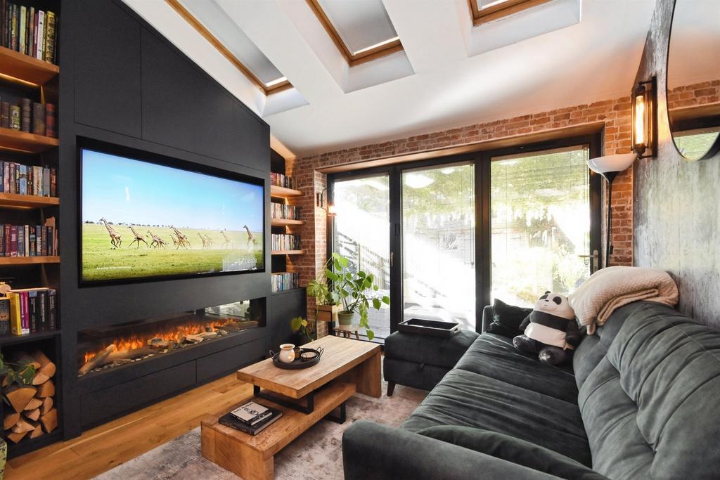 Living room, fireplace