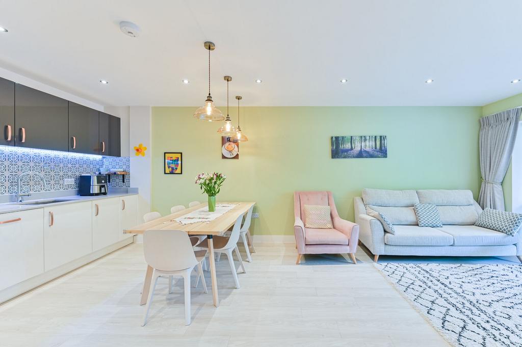 Open-plan living area, open plan living