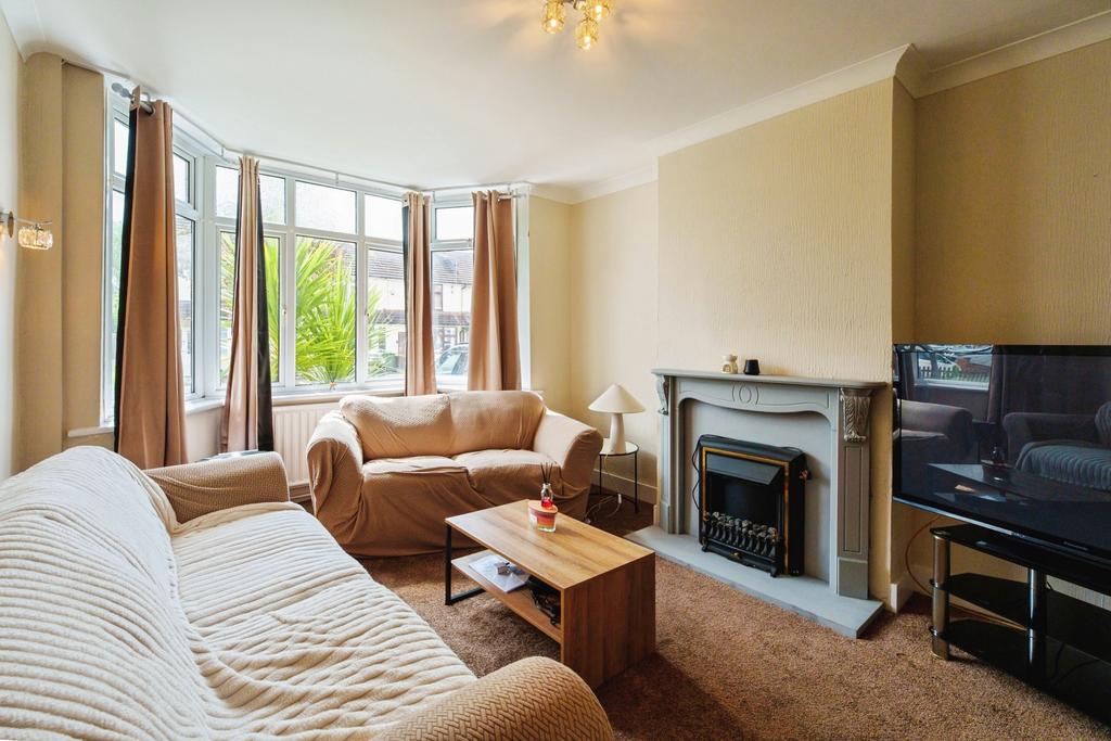 Living room, fireplace