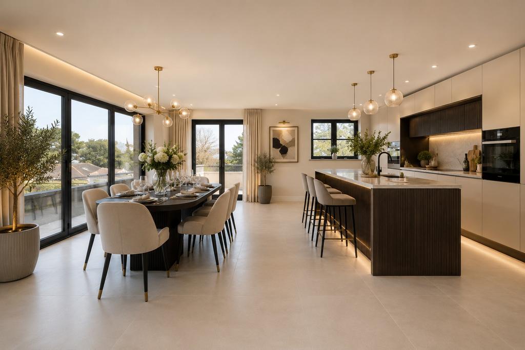 Open-plan living area, open plan living