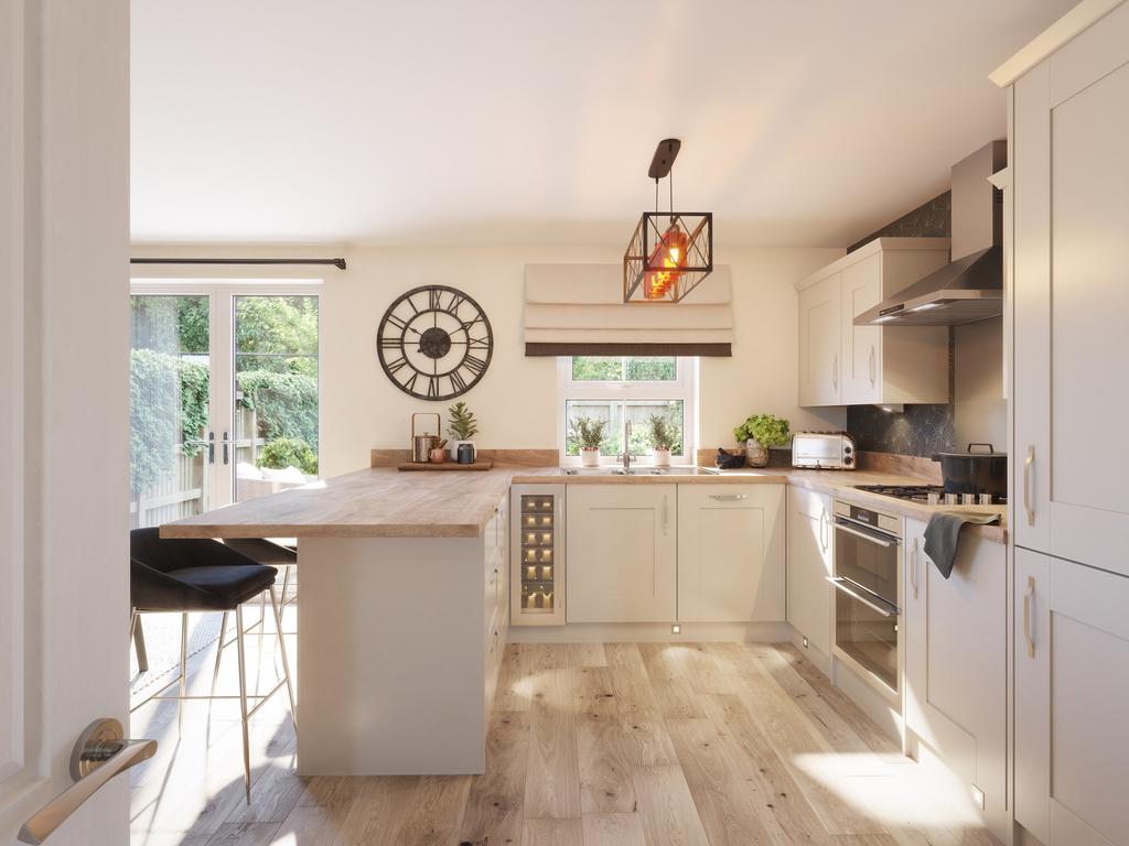 Open plan kitchen diner