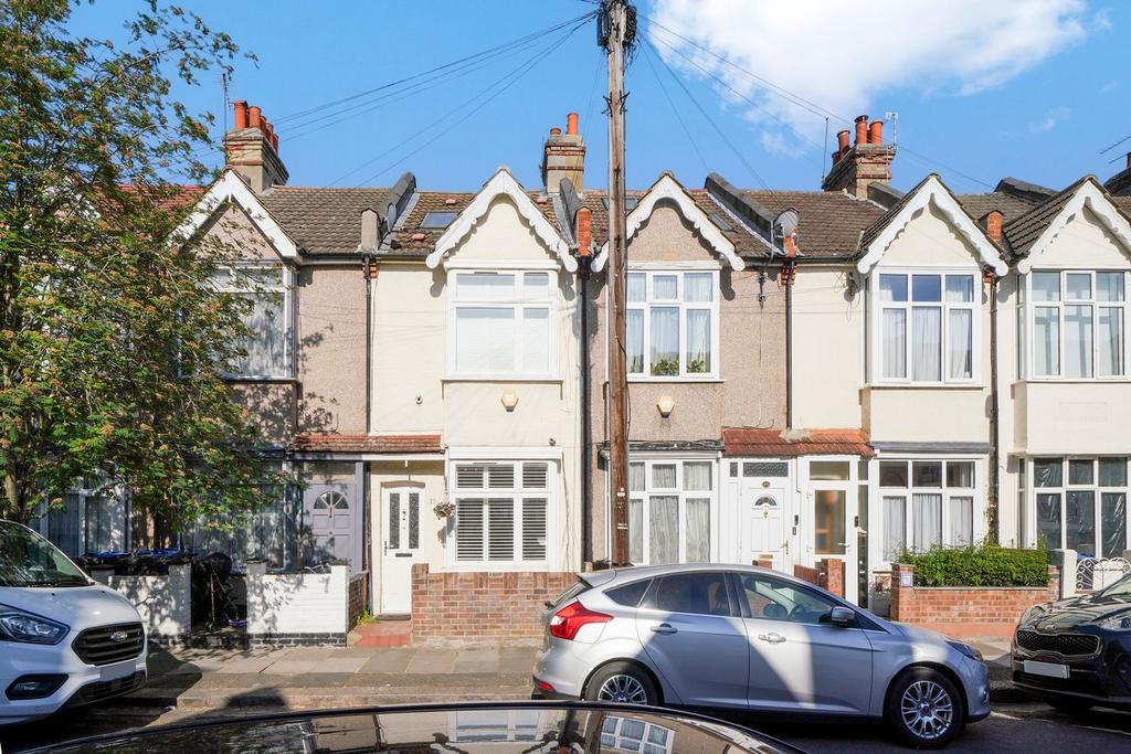 Terraced house exterior, parking