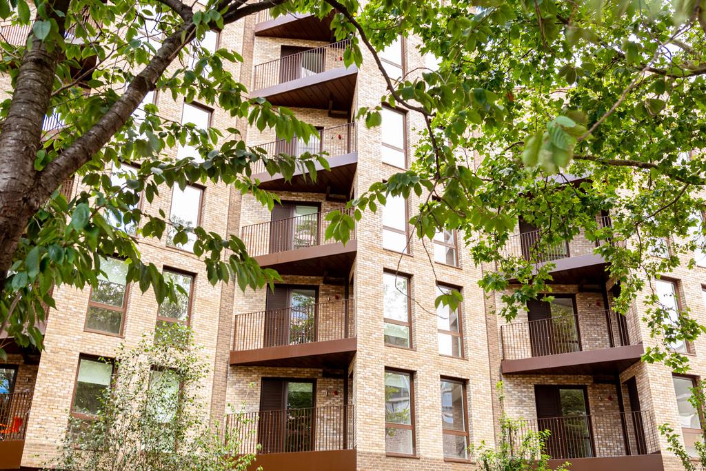 Apartment building facade, block of apartments