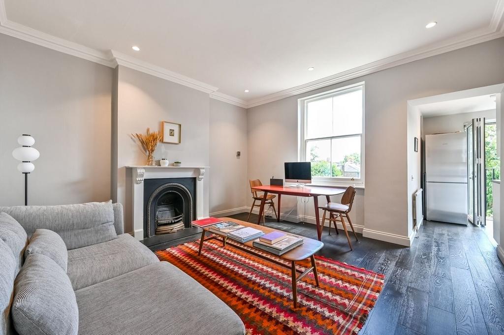 Open-plan living area, open plan living, fireplace