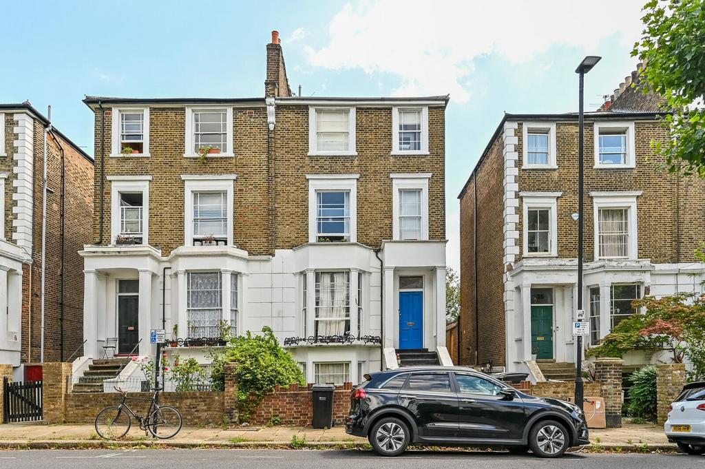 Terraced house exterior, parking