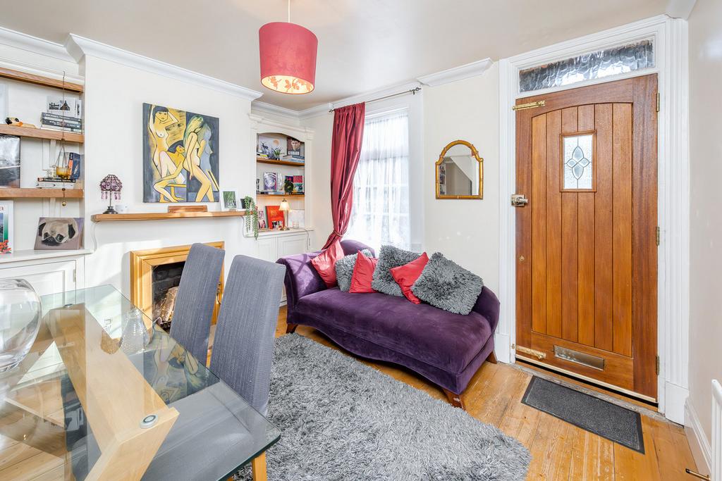 Open-plan living area, fireplace