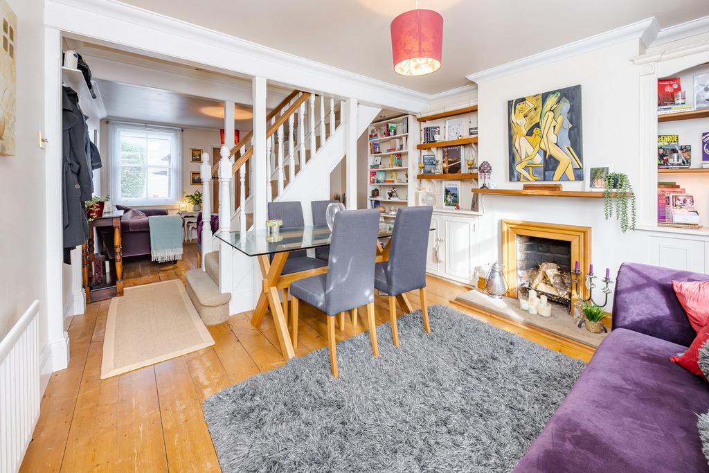 Open-plan living area, open plan living, fireplace