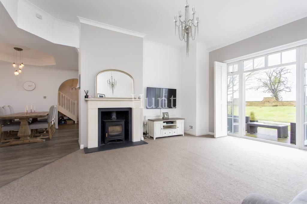 Open-plan living area, open plan living, fireplace