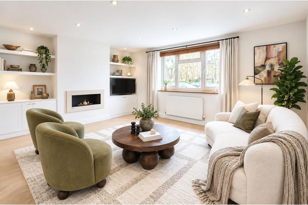 Living room, fireplace
