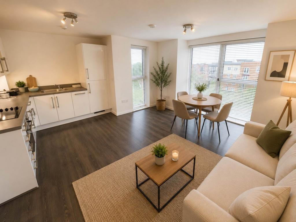 Open-plan living area, open plan living