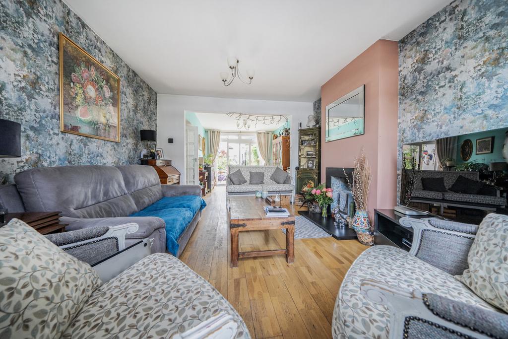 Living room, fireplace