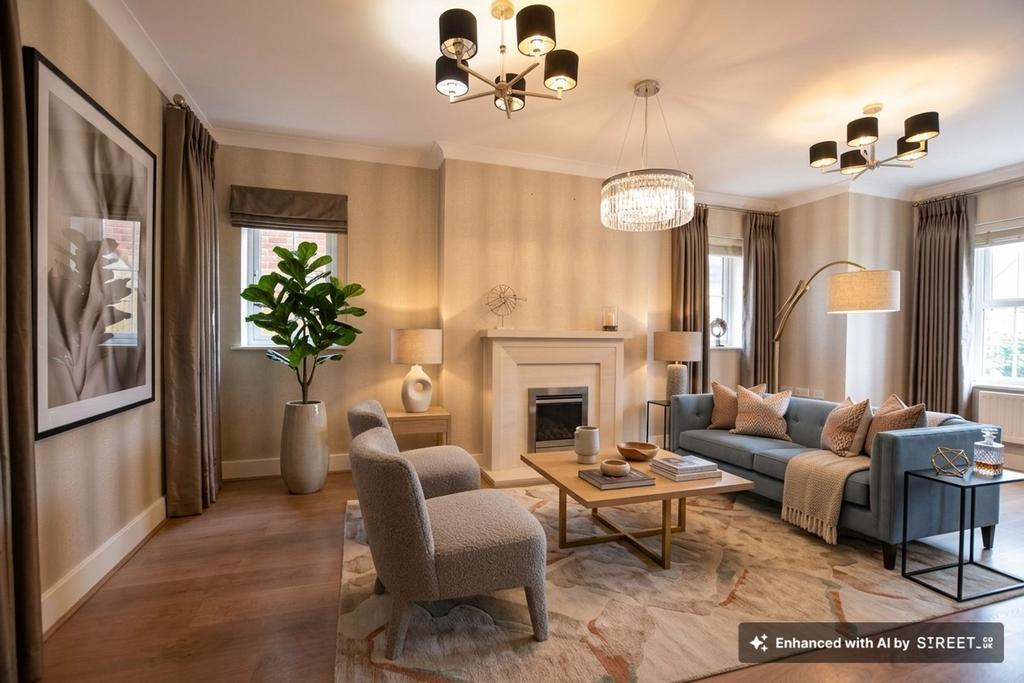 Living room, fireplace