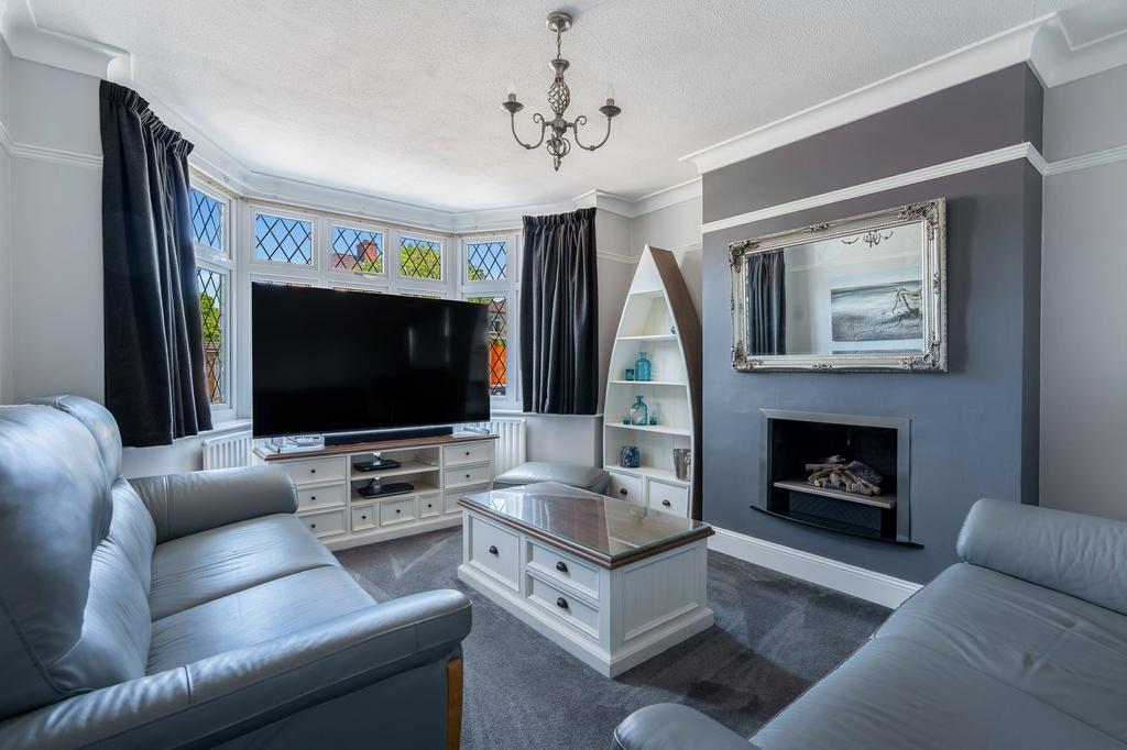 Living room, fireplace