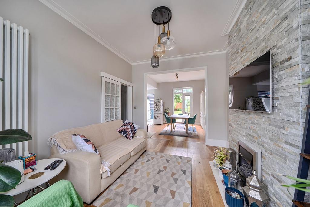 Open-plan living area, open plan living, fireplace