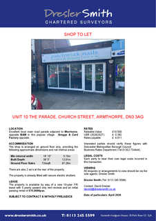 Retail property (high street) to rent, 10 Church St Doncaster DN3 3AL