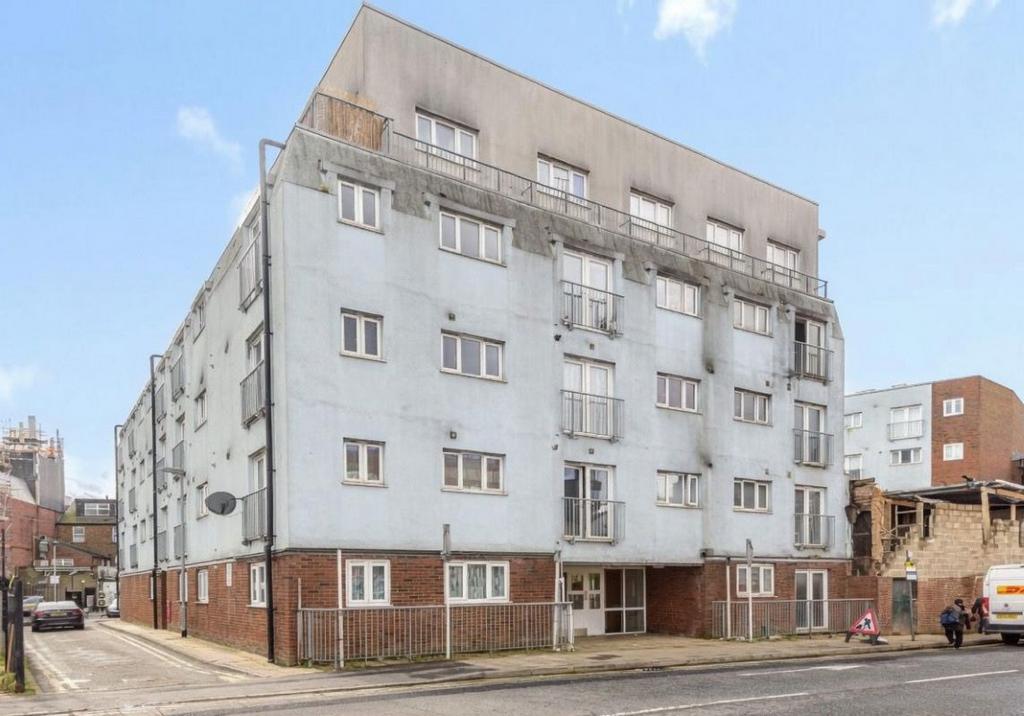 Apartment building facade, block of apartments