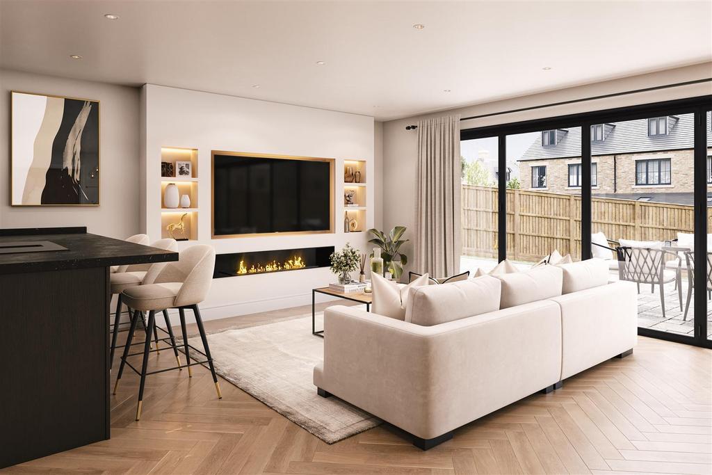 Living room, fireplace