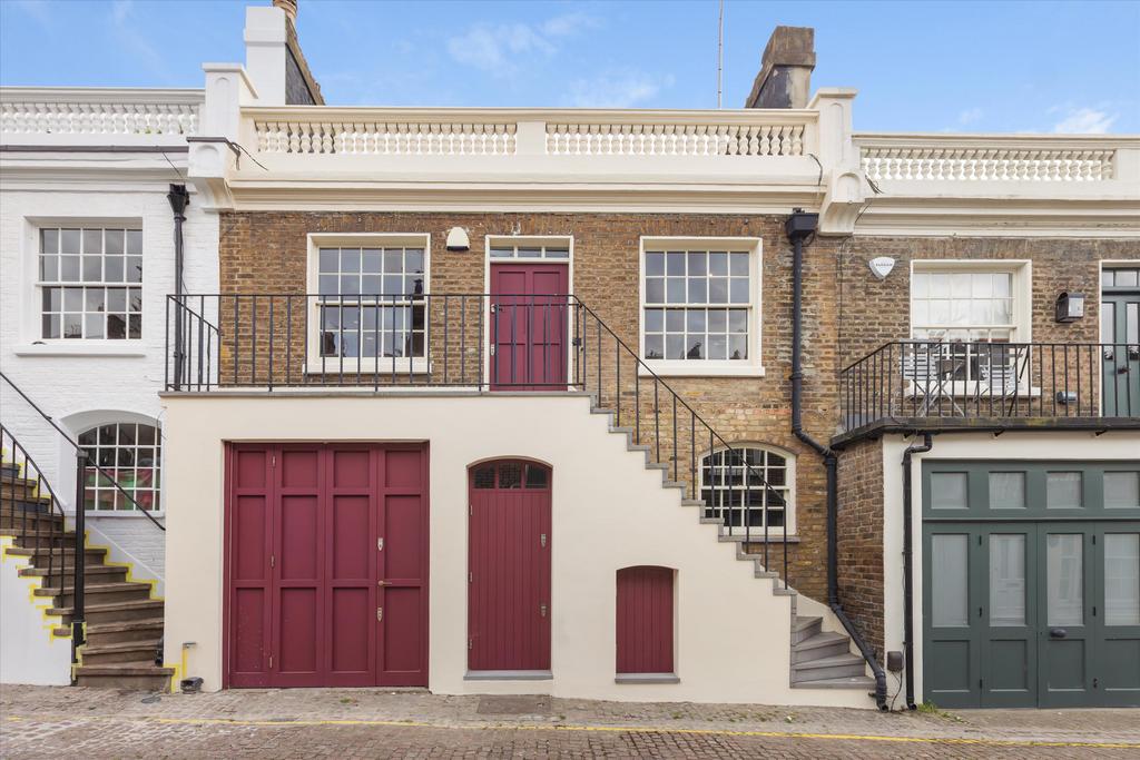 Terraced house exterior, parking