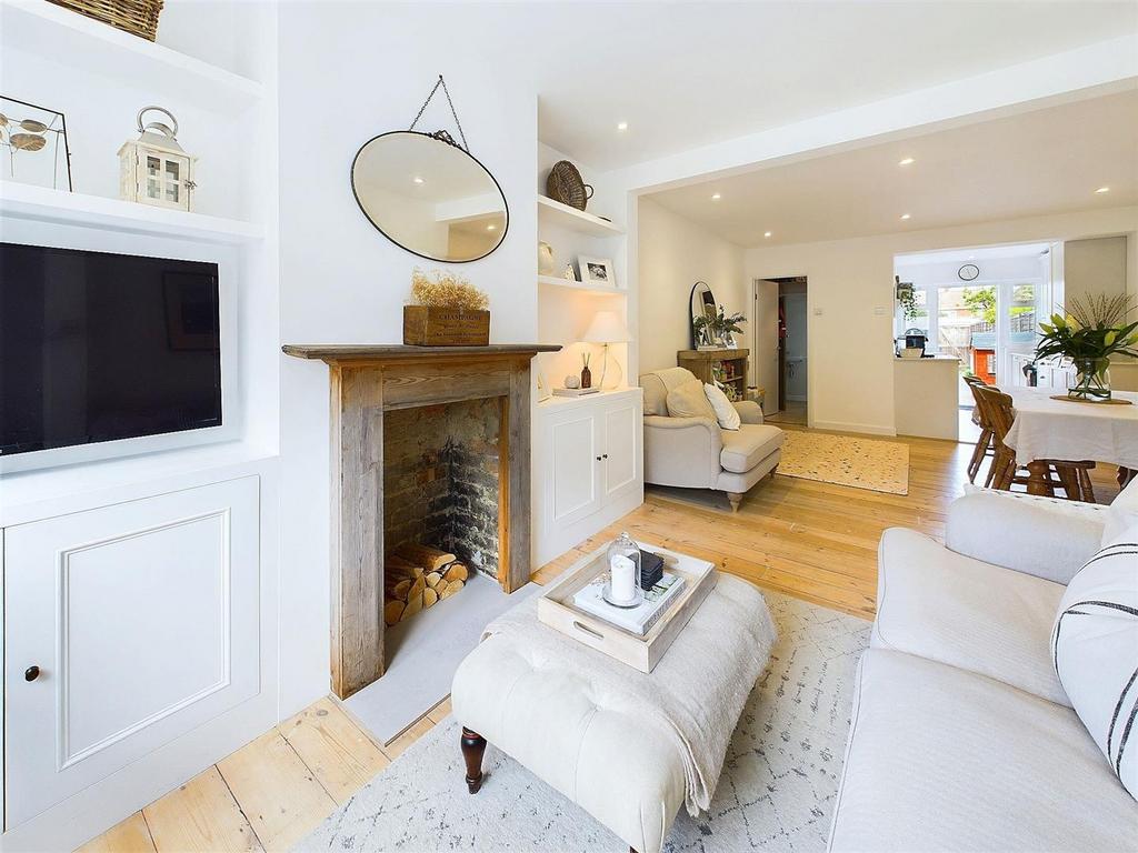 Living room, fireplace