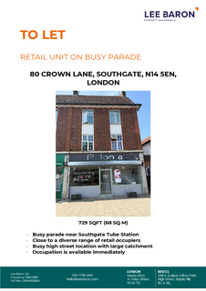 Retail property (high street) to rent, 80 Crown Ln London N14 5EN