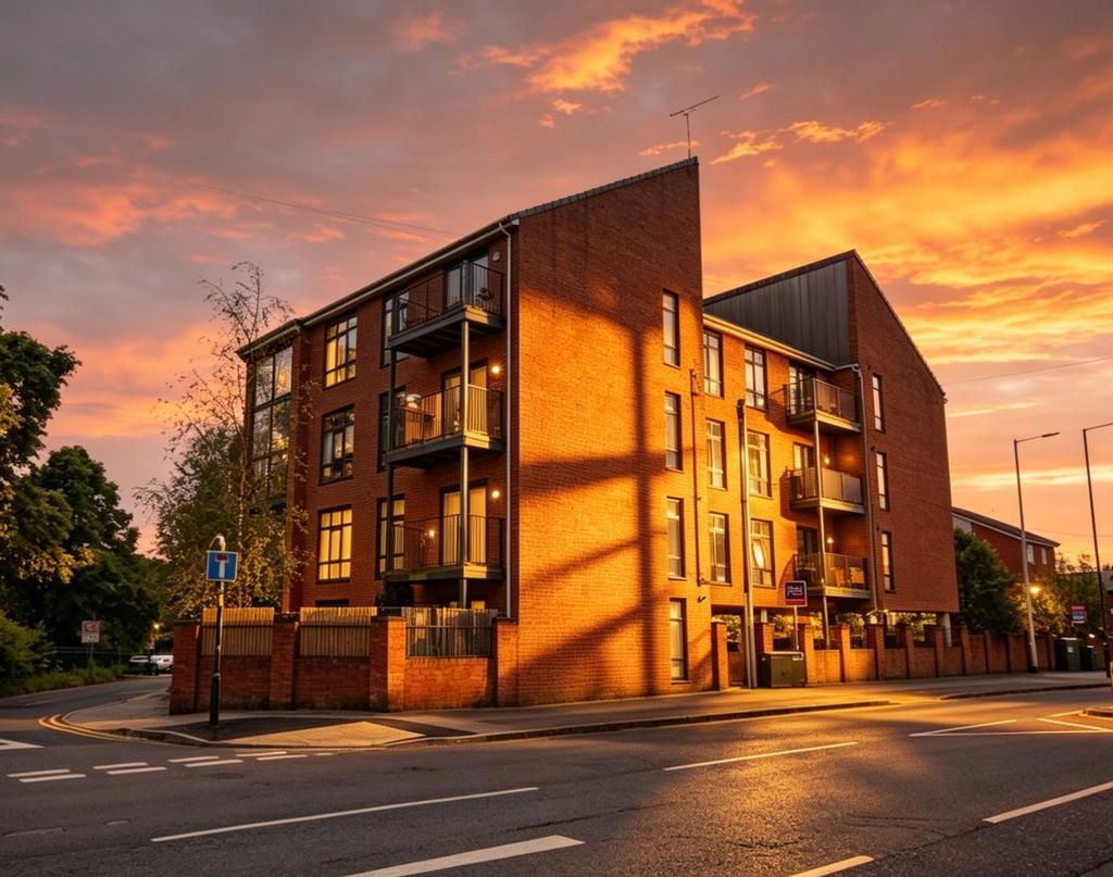 Apartment building facade, block of apartments