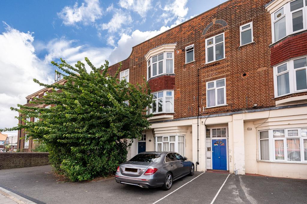 Terraced house exterior, parking