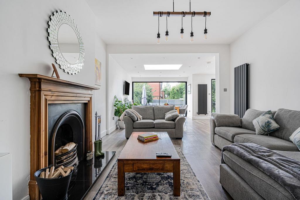 Living room, fireplace