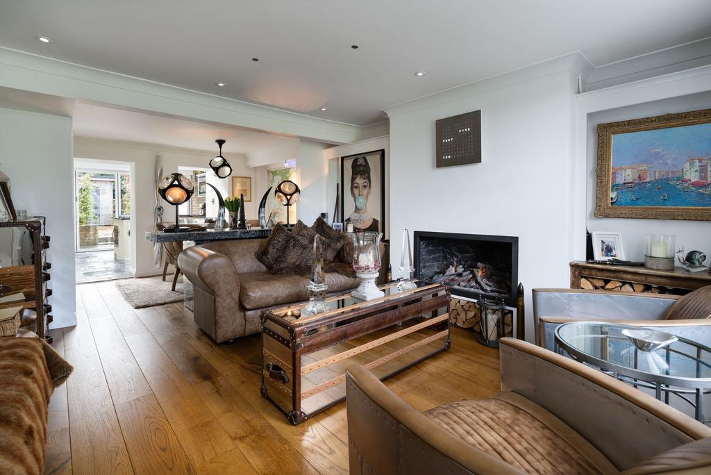 Living room, fireplace