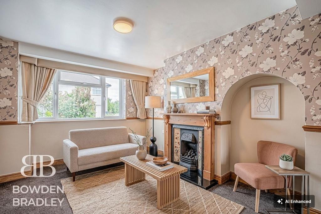 Living room, fireplace