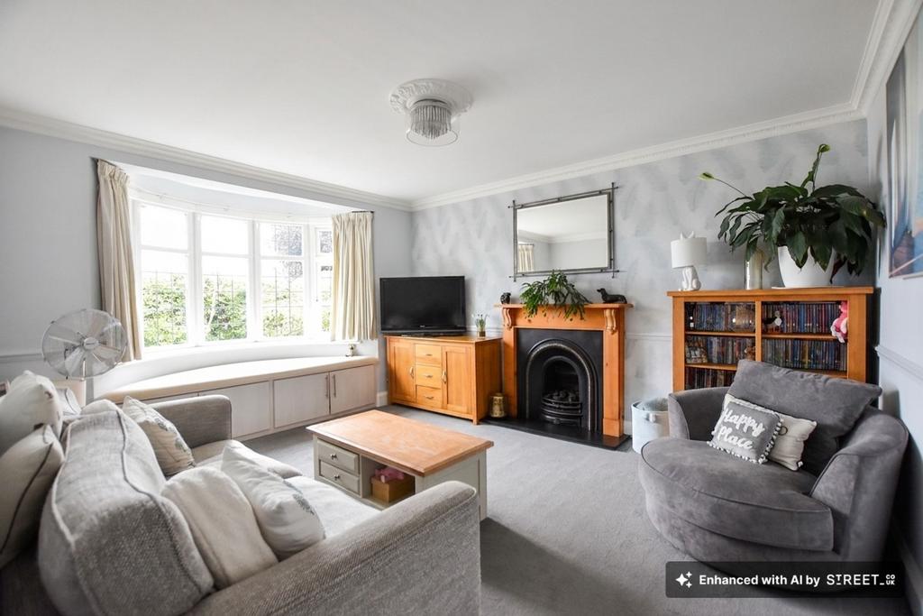 Living room, fireplace