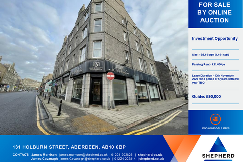 Retail property (high street) for sale, 129-131 Holburn St Aberdeen AB10 6BP
