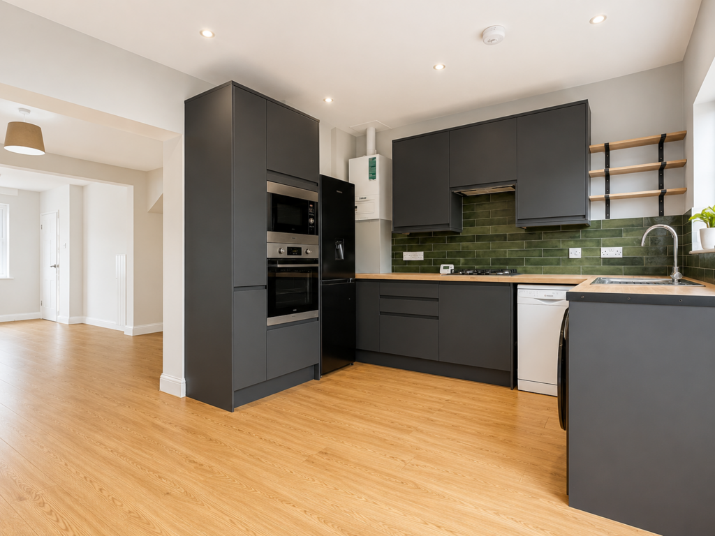Kitchen, open plan living