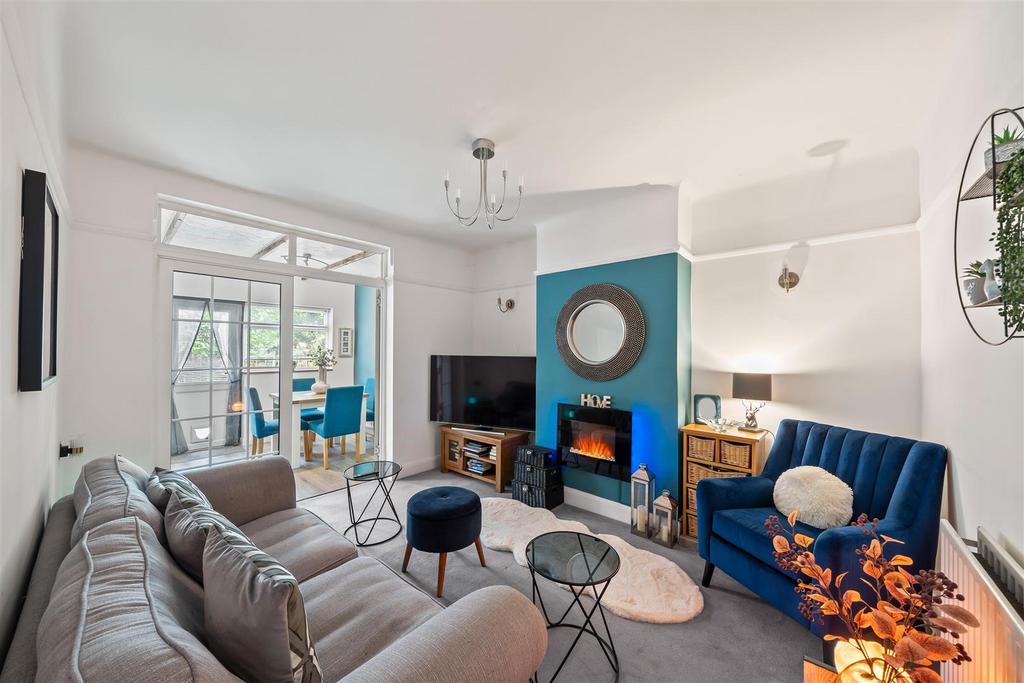 Living room, fireplace