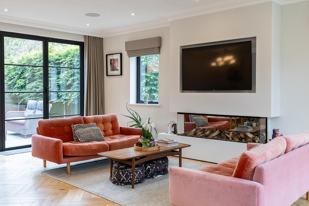 Living room, fireplace
