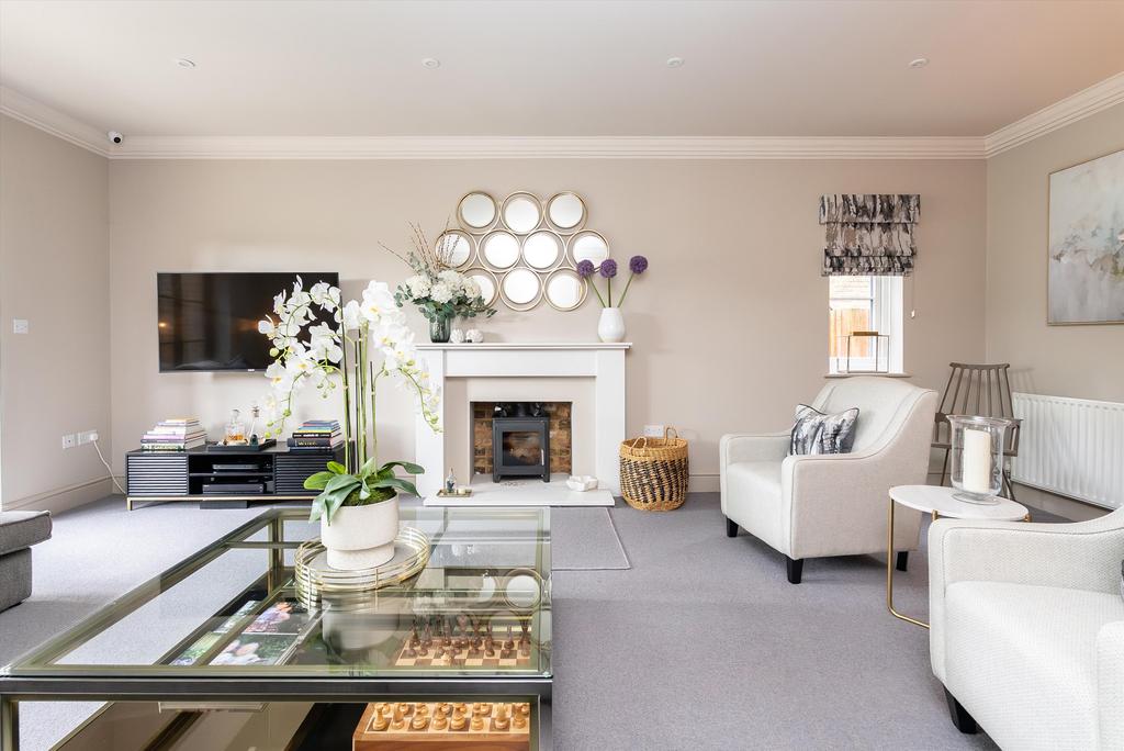 Living room, fireplace