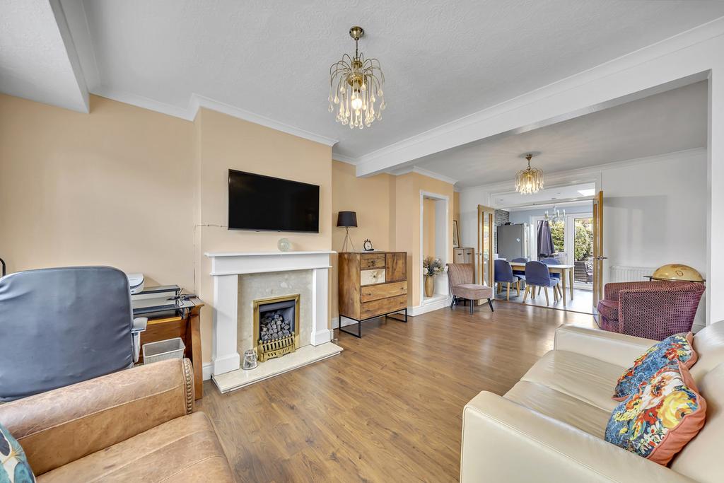 Living room, fireplace