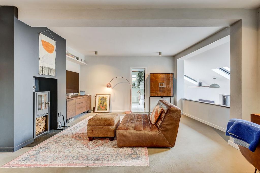 Living room, fireplace